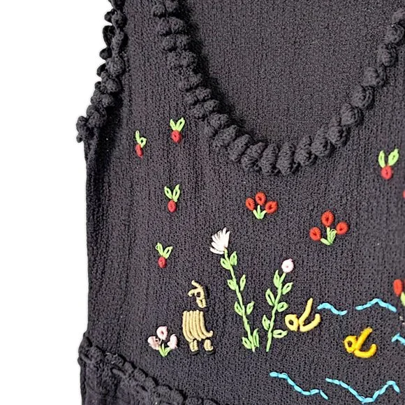 Betsey Johnson rare vintage 90's knit embroidered pointielle midi dress M - Picture 6 of 11